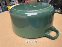 Le Creuset 24 Green Enameled Cast Iron 4.5 Qt Stockpot French Dutch Oven Pan Lid