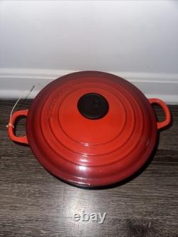 Le Creuset #24 Red Enameled Cast Iron Dutch Oven 4.5 Quarts With Lid