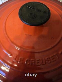 Le Creuset #24 Red Enameled Cast Iron Dutch Oven 4.5 Quarts With Lid