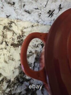Le Creuset #24 Red Enameled Cast Iron Dutch Oven 4.5 Quarts With Lid