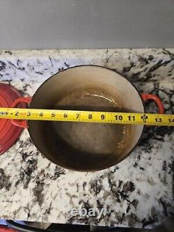 Le Creuset #24 Red Enameled Cast Iron Dutch Oven 4.5 Quarts With Lid