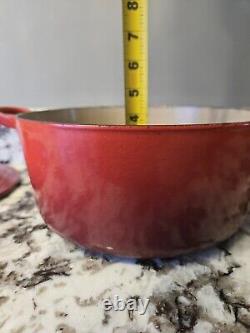 Le Creuset #24 Red Enameled Cast Iron Dutch Oven 4.5 Quarts With Lid