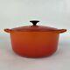 Le Creuset 26 5.5 Qt Round Signature Dutch Oven Orange Enameled Cast Iron France