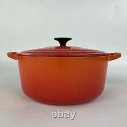 Le Creuset 26 5.5 qt Round Signature Dutch Oven Orange Enameled Cast Iron France