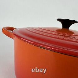 Le Creuset 26 5.5 qt Round Signature Dutch Oven Orange Enameled Cast Iron France