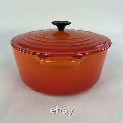 Le Creuset 26 5.5 qt Round Signature Dutch Oven Orange Enameled Cast Iron France