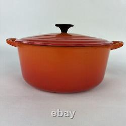Le Creuset 26 5.5 qt Round Signature Dutch Oven Orange Enameled Cast Iron France