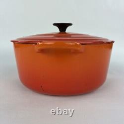 Le Creuset 26 5.5 qt Round Signature Dutch Oven Orange Enameled Cast Iron France