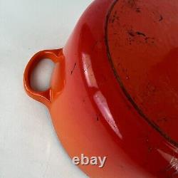 Le Creuset 26 5.5 qt Round Signature Dutch Oven Orange Enameled Cast Iron France