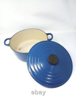 Le Creuset #26 Blue Cast Iron Enameled Dutch Oven