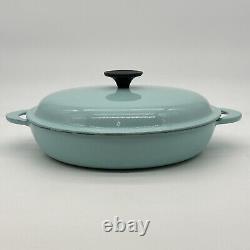 Le Creuset 26 Braiser Pan Enameled Cast Iron 10 Blue France Domed Lid Is Warped