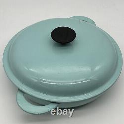 Le Creuset 26 Braiser Pan Enameled Cast Iron 10 Blue France Domed Lid Is Warped