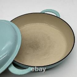 Le Creuset 26 Braiser Pan Enameled Cast Iron 10 Blue France Domed Lid Is Warped
