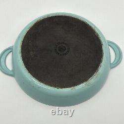 Le Creuset 26 Braiser Pan Enameled Cast Iron 10 Blue France Domed Lid Is Warped