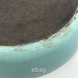 Le Creuset 26 Braiser Pan Enameled Cast Iron 10 Blue France Domed Lid Is Warped