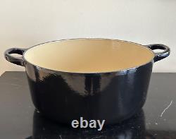 Le Creuset #26 Cast Iron Enameled 5.5 qt Black Dutch Oven without Lid