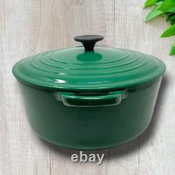 Le Creuset #26 Dutch Oven 5.5 Qt 5.3 L Forest Green withLid Enameled Cast Iron