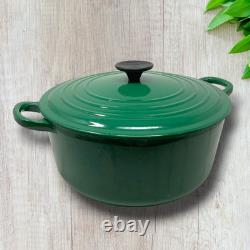 Le Creuset #26 Dutch Oven 5.5 Qt 5.3 L Forest Green withLid Enameled Cast Iron