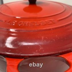Le Creuset #28 Dutch Oven 7.25 Qt 6.7 L Cherry Red withLid Enameled Cast Iron