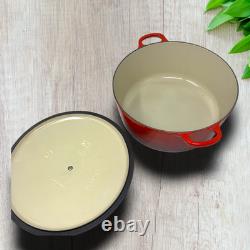 Le Creuset #28 Dutch Oven 7.25 Qt 6.7 L Cherry Red withLid Enameled Cast Iron