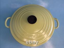 Le Creuset 28 Dutch Oven 7.25 Qt Lime Green Enameled Cast Iron Made in France