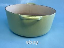 Le Creuset 28 Dutch Oven 7.25 Qt Lime Green Enameled Cast Iron Made in France