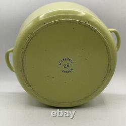 Le Creuset #28 Lime/Avocado Green Round Enameled Cast Iron Dutch Oven 7.25 qt