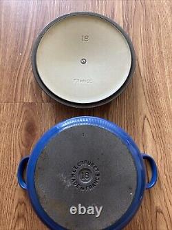 Le Creuset 2qt BLUE Cast Iron 7.25 Pot 18 Dutch Oven France with Lid