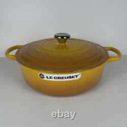 Le Creuset #30 Cast Iron Signature Round Wide Dutch Oven 6.75 Qt Nectar NWOB
