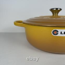 Le Creuset #30 Cast Iron Signature Round Wide Dutch Oven 6.75 Qt Nectar NWOB