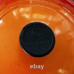 Le Creuset #30 Round Dutch Oven 5 qt Enamel Cast Iron Flame Orange Pot Box Low