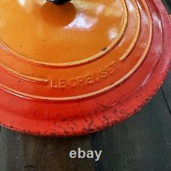 Le Creuset #30 Round Dutch Oven 5 qt Enamel Cast Iron Flame Orange Pot Box Low