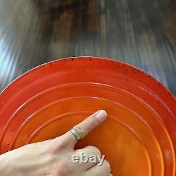 Le Creuset #30 Round Dutch Oven 5 qt Enamel Cast Iron Flame Orange Pot Box Low