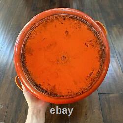 Le Creuset #30 Round Dutch Oven 5 qt Enamel Cast Iron Flame Orange Pot Box Low