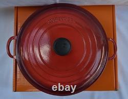 Le Creuset 30cm Red Enamel Cast Iron Braiser Dutch Oven Shallow Casserole France