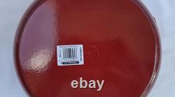 Le Creuset 30cm Red Enamel Cast Iron Braiser Dutch Oven Shallow Casserole France