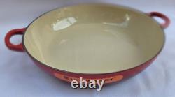 Le Creuset 30cm Red Enamel Cast Iron Braiser Dutch Oven Shallow Casserole France