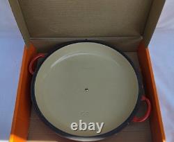 Le Creuset 30cm Red Enamel Cast Iron Braiser Dutch Oven Shallow Casserole France