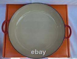 Le Creuset 30cm Red Enamel Cast Iron Braiser Dutch Oven Shallow Casserole France