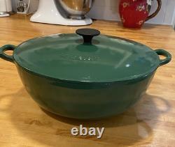 Le Creuset #32 Enamel Cast Iron Casserole Pan Dutch Oven Emerald Green withLid