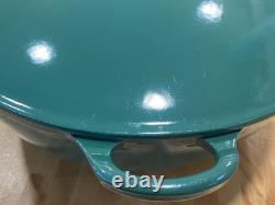 Le Creuset #32 Enamel Cast Iron Casserole Pan Dutch Oven Emerald Green withLid