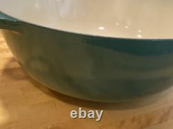 Le Creuset #32 Enamel Cast Iron Casserole Pan Dutch Oven Emerald Green withLid