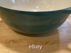Le Creuset #32 Enamel Cast Iron Casserole Pan Dutch Oven Emerald Green withLid
