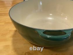 Le Creuset #32 Enamel Cast Iron Casserole Pan Dutch Oven Emerald Green withLid