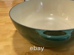 Le Creuset #32 Enamel Cast Iron Casserole Pan Dutch Oven Emerald Green withLid