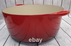 Le Creuset #34 Dutch Oven Round Cast Iron 13.25 QT. Burgundy Red