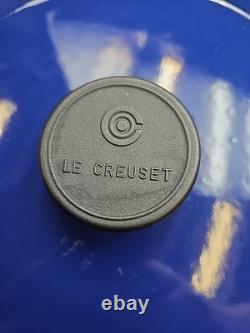 Le Creuset #34 Enameled Cast Iron Dutch Oven 13.25 Qt Round, Blue Double Handled