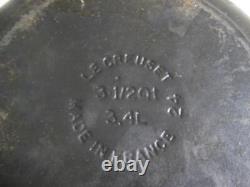 Le Creuset 3.5 QT / 3.4L Cast Iron Black Matte Dutch Oven With Lid Model #24