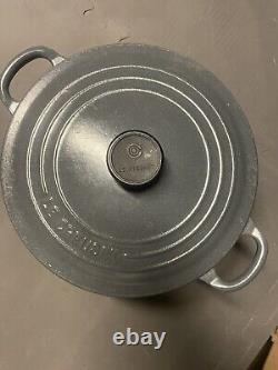 Le Creuset 3.5qt Grey Cast Iron 9 Pot Dutch Oven France #22 With Lid