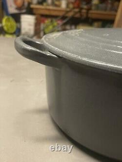 Le Creuset 3.5qt Grey Cast Iron 9 Pot Dutch Oven France #22 With Lid